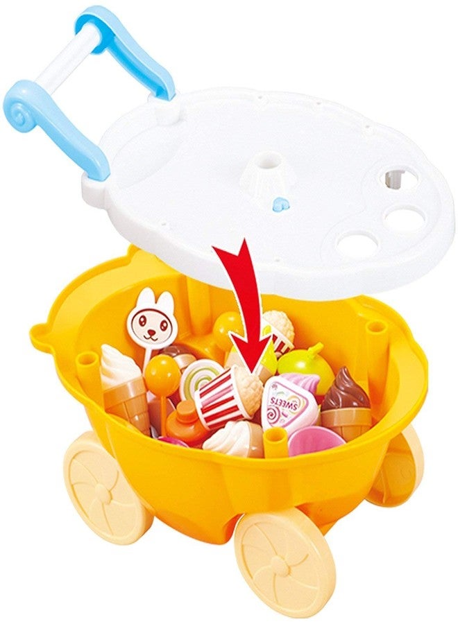 FOROLY Role Play Candy Set Smile Ice Cream and Sweet Shopping Play Toy Set with Light and Sound Effect for Kids (30 Pieces Set) (Yellow) - Image 4